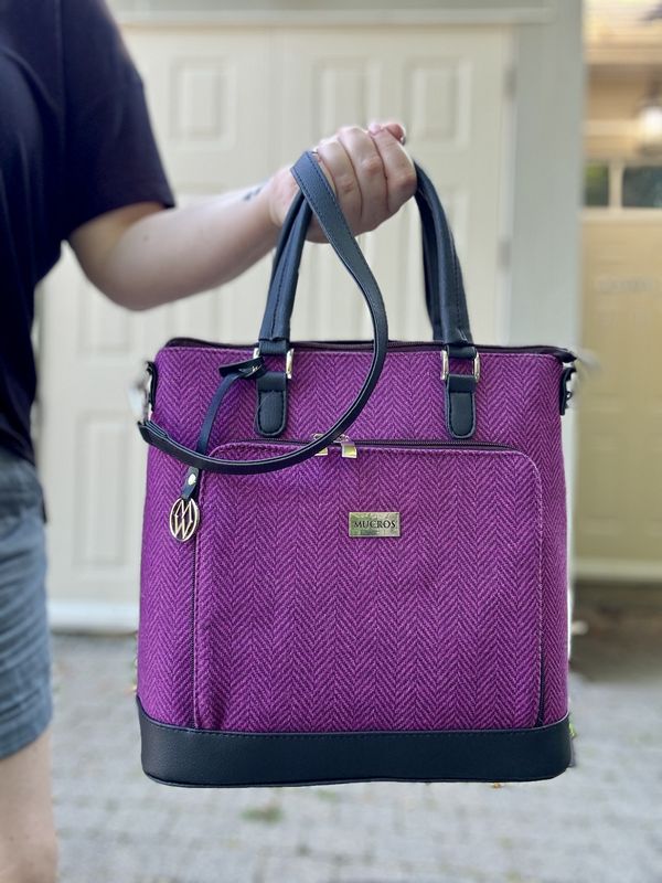 Ciara Bag - Purple Herringbone