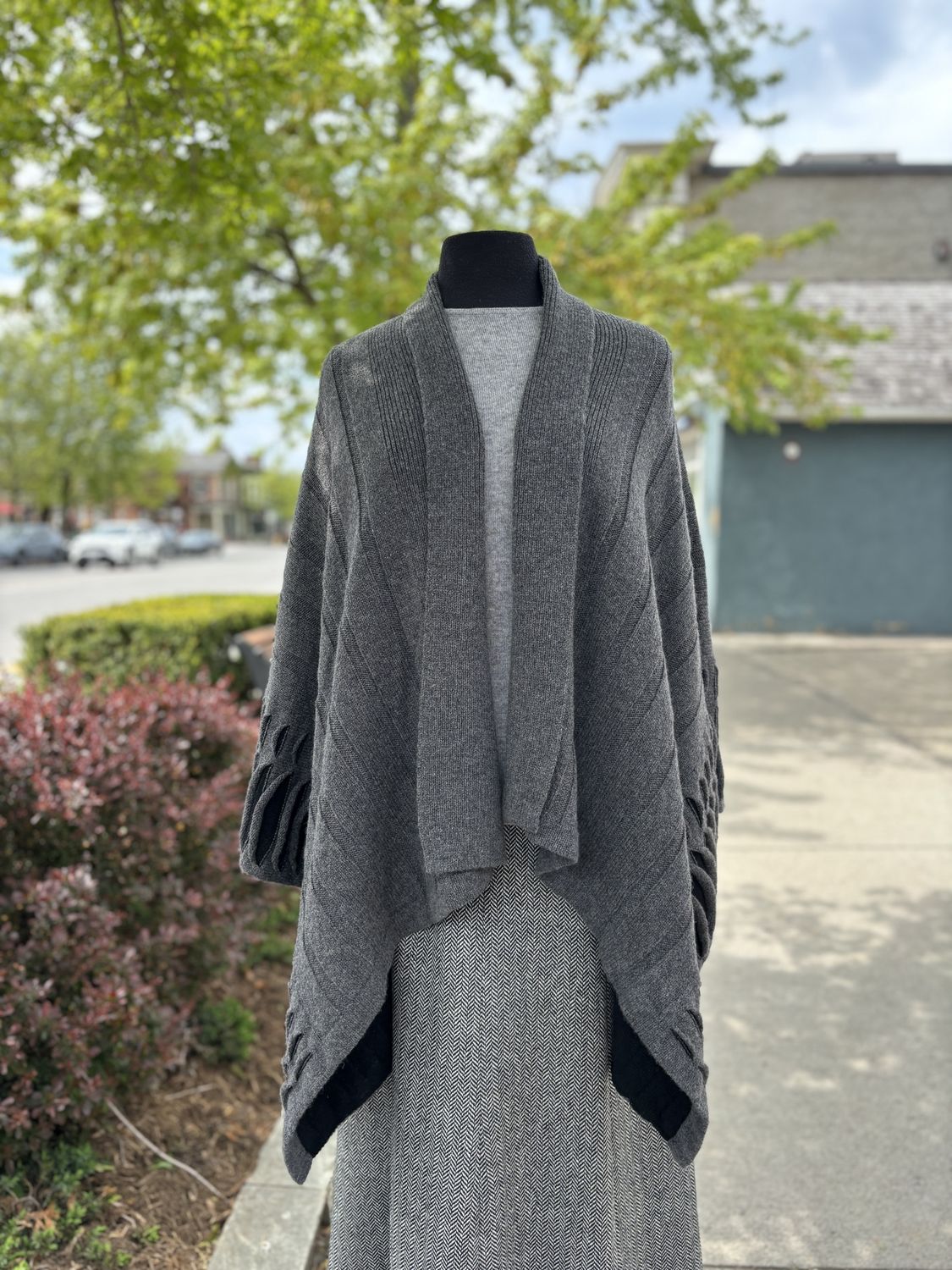 Atlantic Wrap Cardigan - Charcoal