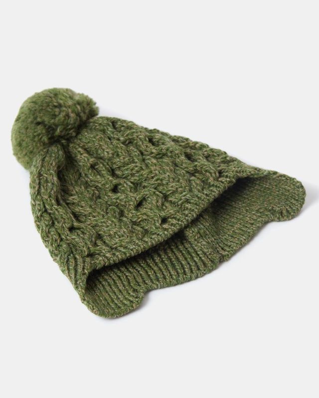 Children’s Hat With Pom Pom &amp; Ear Flaps - Green