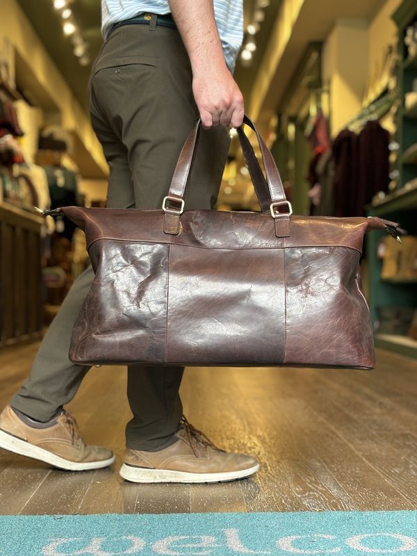 Leather Travel Bag - Brown