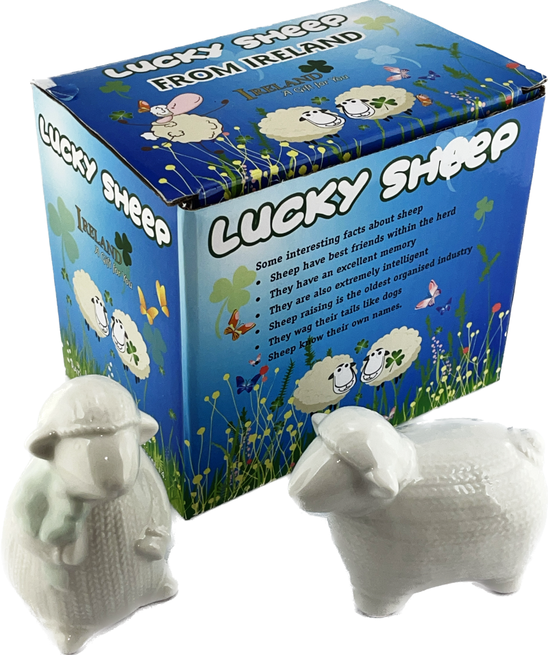 Porcelain Lucky Pair of Sheep