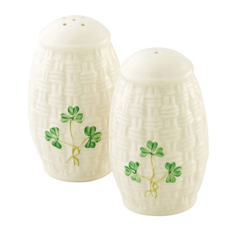 Belleek Shamrock Salt &amp; Pepper Set