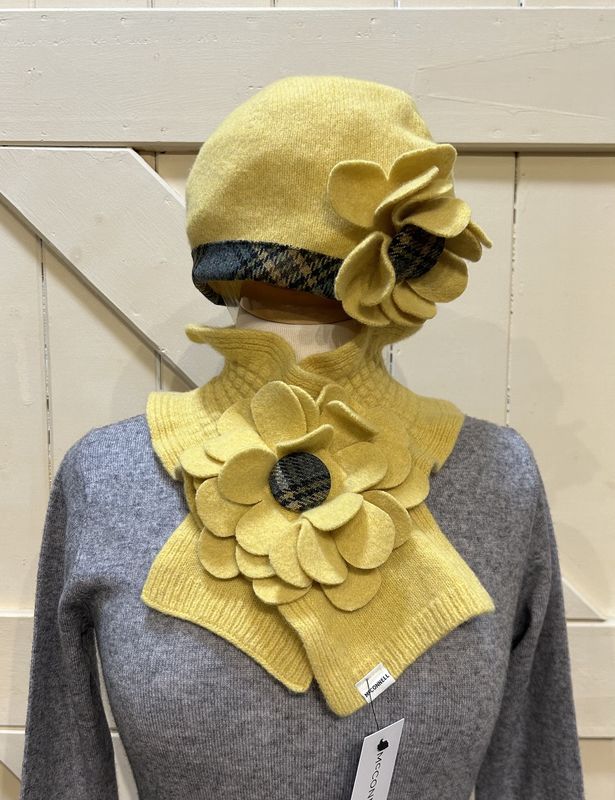 Floral Beanie - Yellow