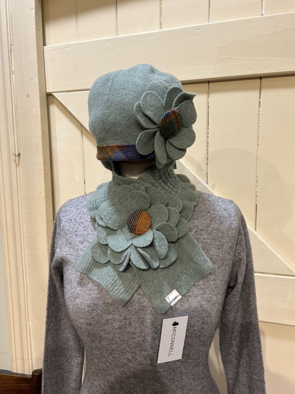 Floral Beanie - Sage