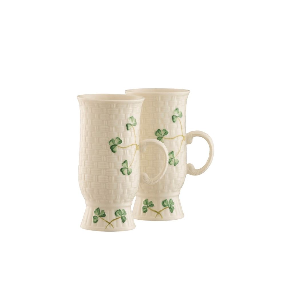 Belleek Shamrock Irish Coffee Mugs