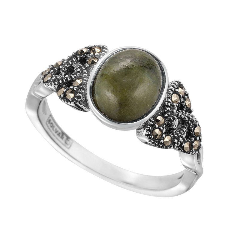 Trinity Knot and Connemara Marble Ring