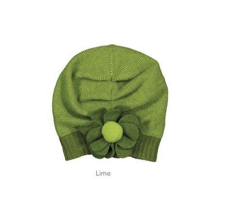 Pom Pom Slouchy with Flower