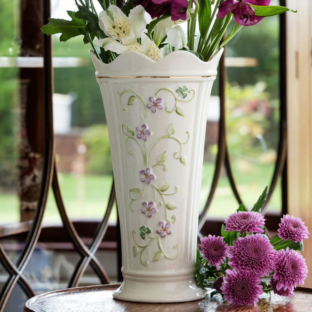 Belleek Classic Irish Flax 9.5&quot; Vase