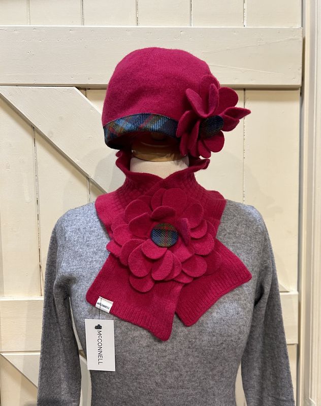Floral Beanie - Berry