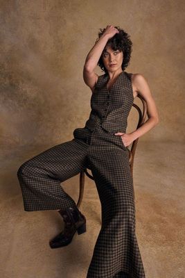 専用【新品タグ付✨️】shéller KIRA tweed culottes Buy Brown Checked Tailored Culottes from Next USA