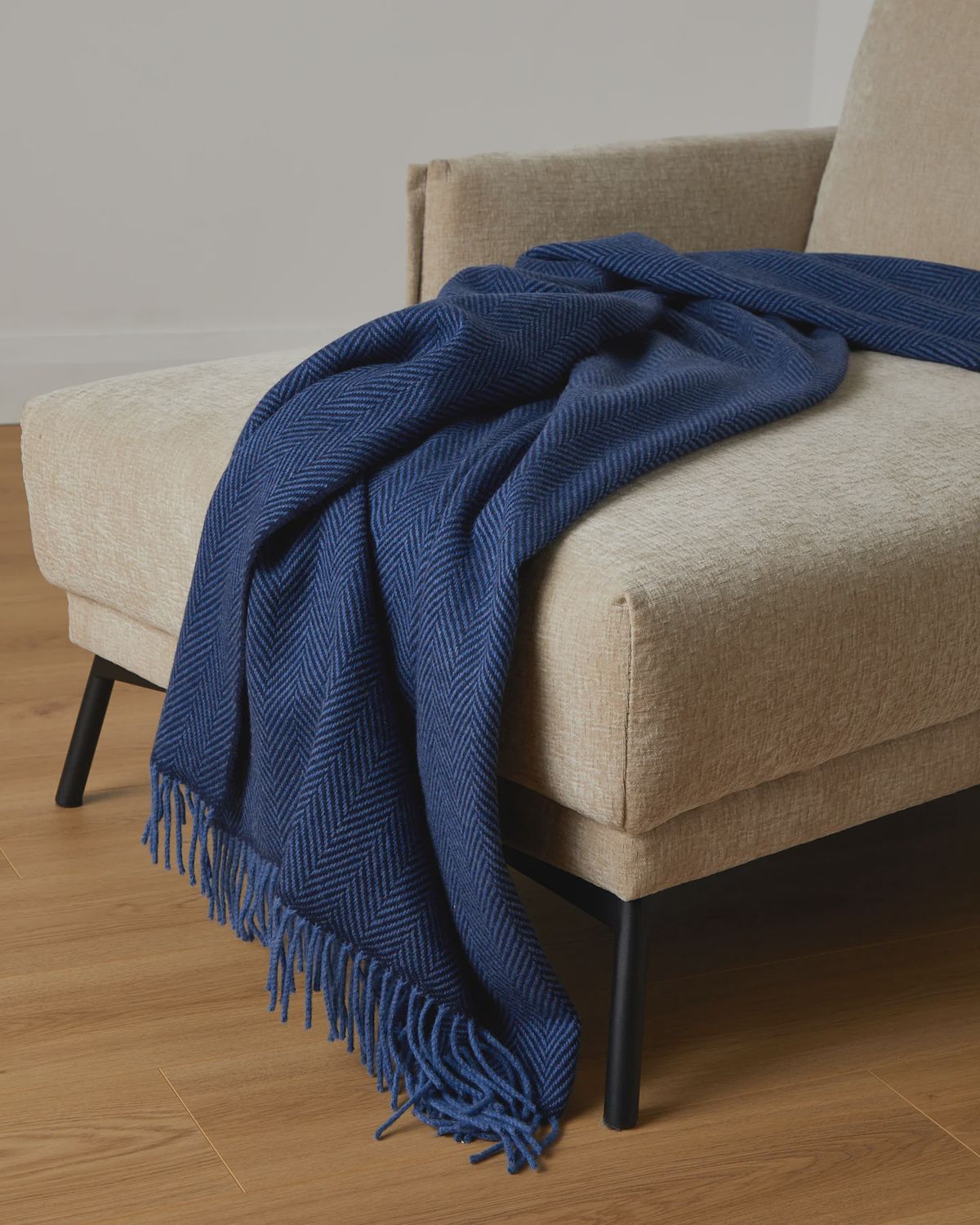 Cong Cashmere/Lambswool Throw-Denim/Navy