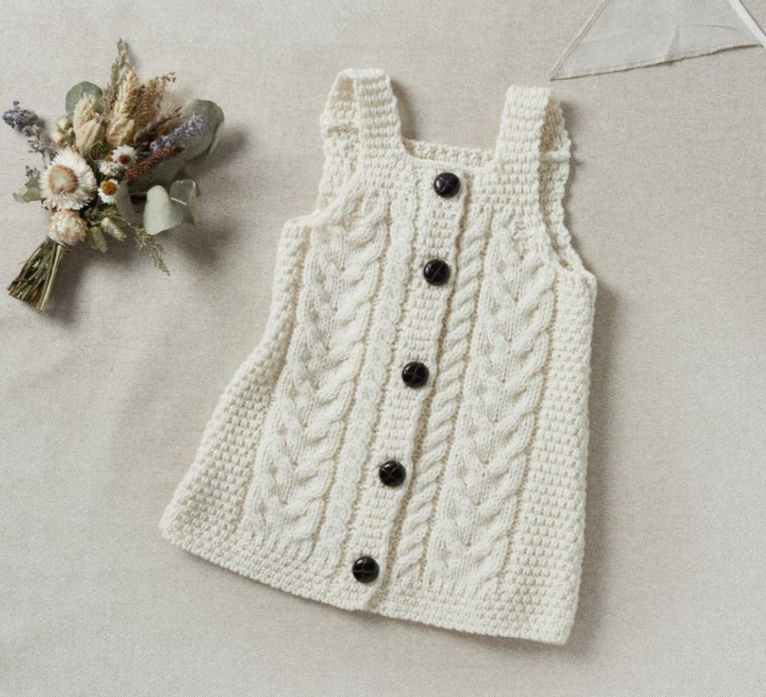 Aran Baby Dress w/ Buttons