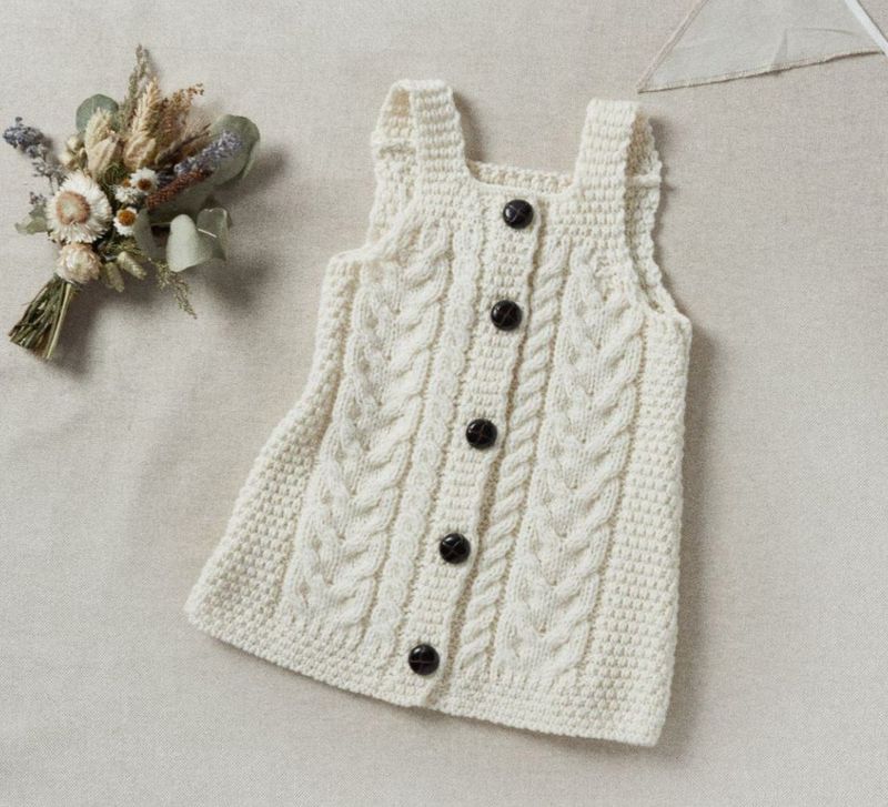 Aran Baby Dress w/ Buttons