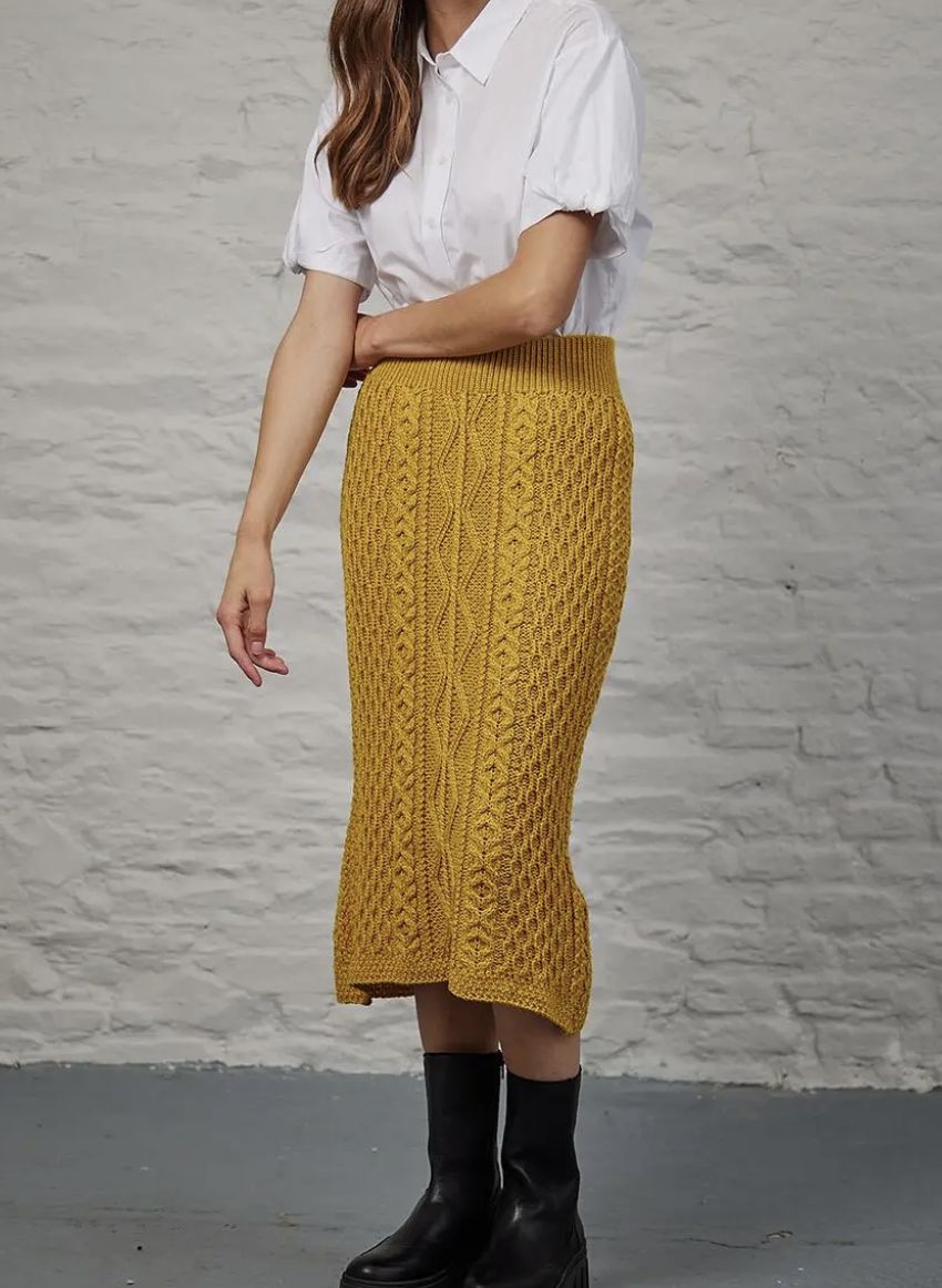 Aran Midi Skirt - Sunflower