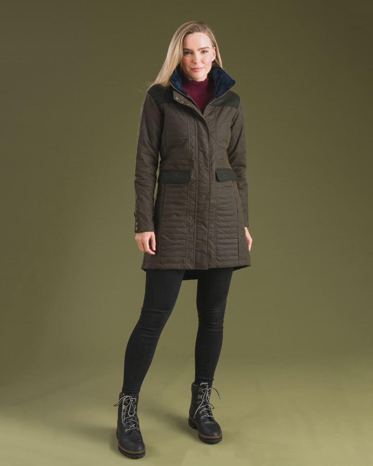 Jodie Wax Coat- Olive