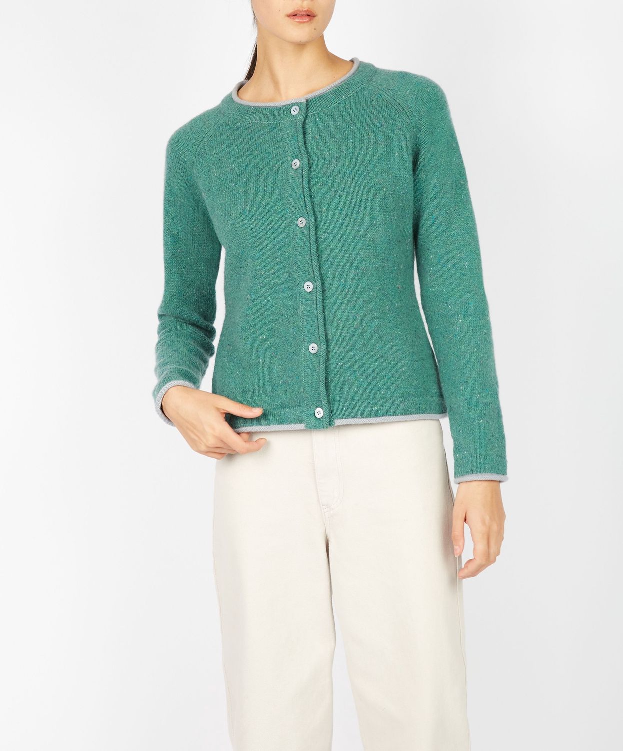 Killiney Cardigan - Seagreen Marl