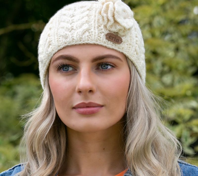 Aran Cable Flower Headband