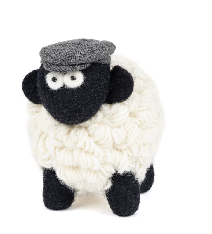 Knitted Sheep Collectible - Flat Cap