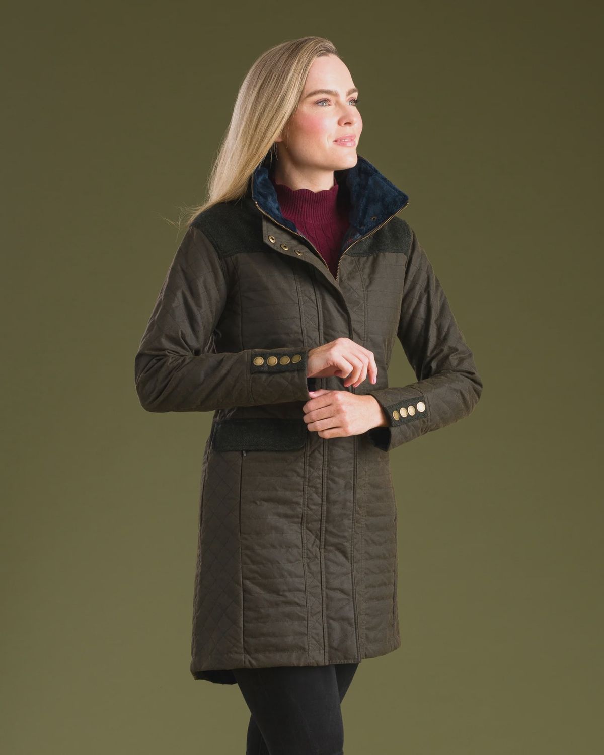 Jodie Wax Coat- Olive