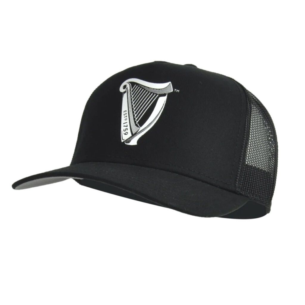 Guinness Trucker Premier Black &amp; White Harp Hat