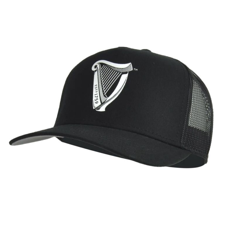 Guinness Trucker Premier Black &amp; White Harp Hat
