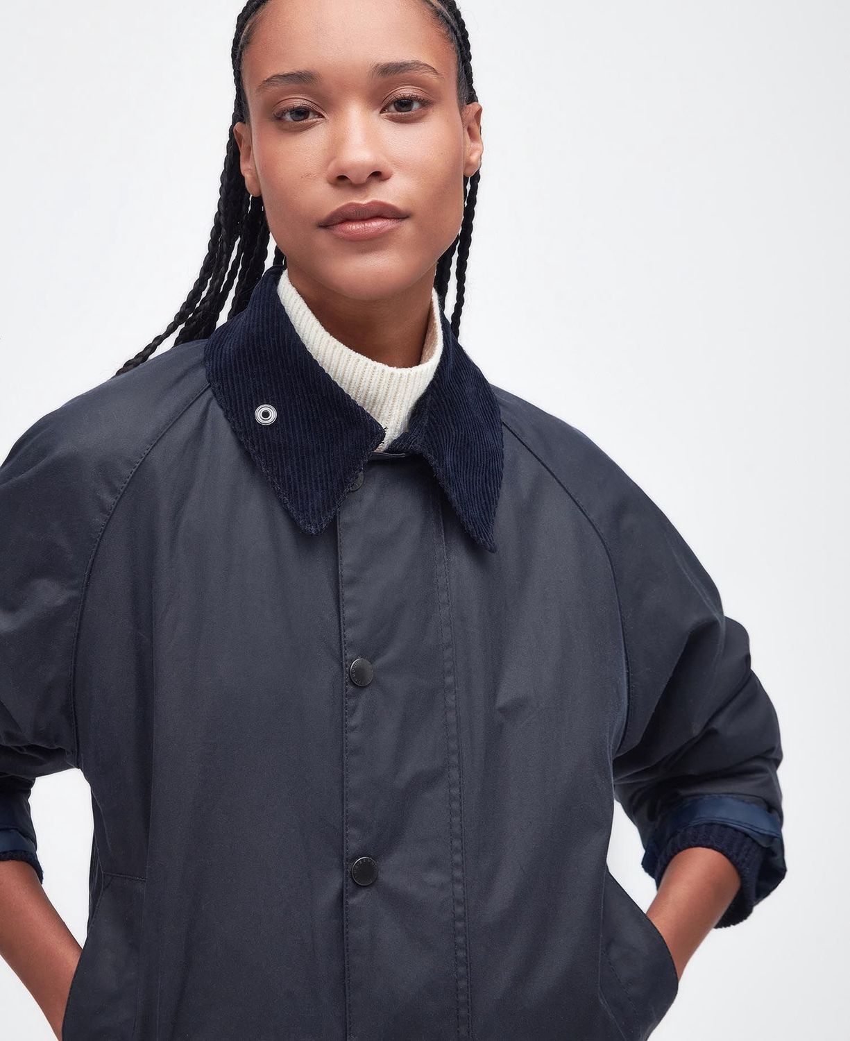 Barbour Beaufort Wax Jacket - Navy