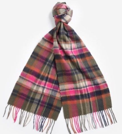 Barbour Winter Vintage Plaid Scarf - Pink Dahlia