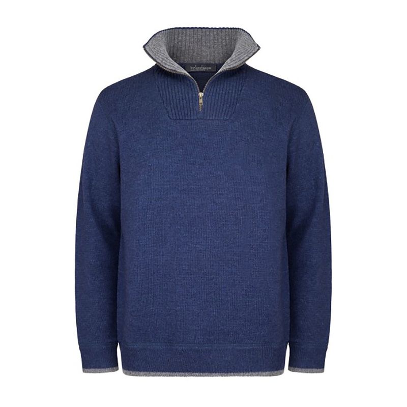 Lambswool Half-Zip - Navy Marl