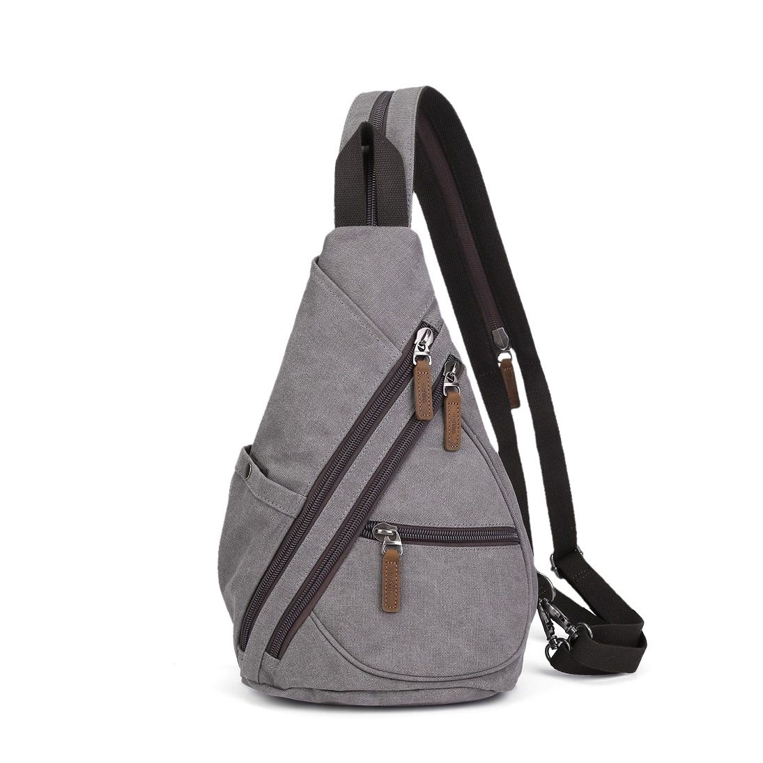 Multifunctional Canvas Sling Bag - Charcoal