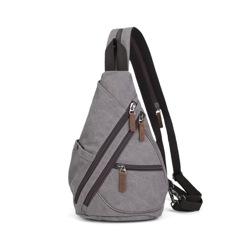 Multifunctional Canvas Sling Bag - Charcoal