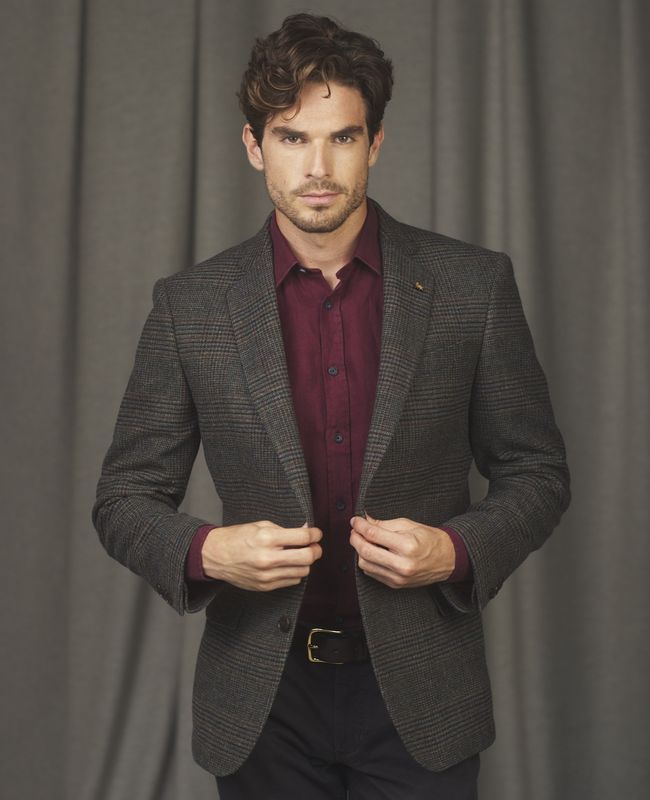 Liffey Tweed Blazer In Green Glencheck