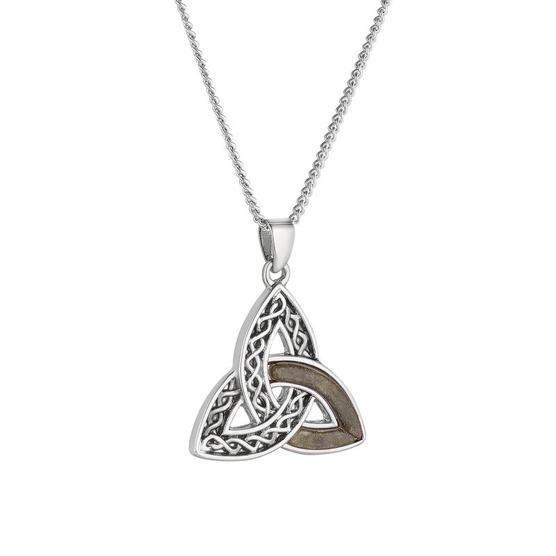 Celtic Trinity Necklace w/ Connemara Marble