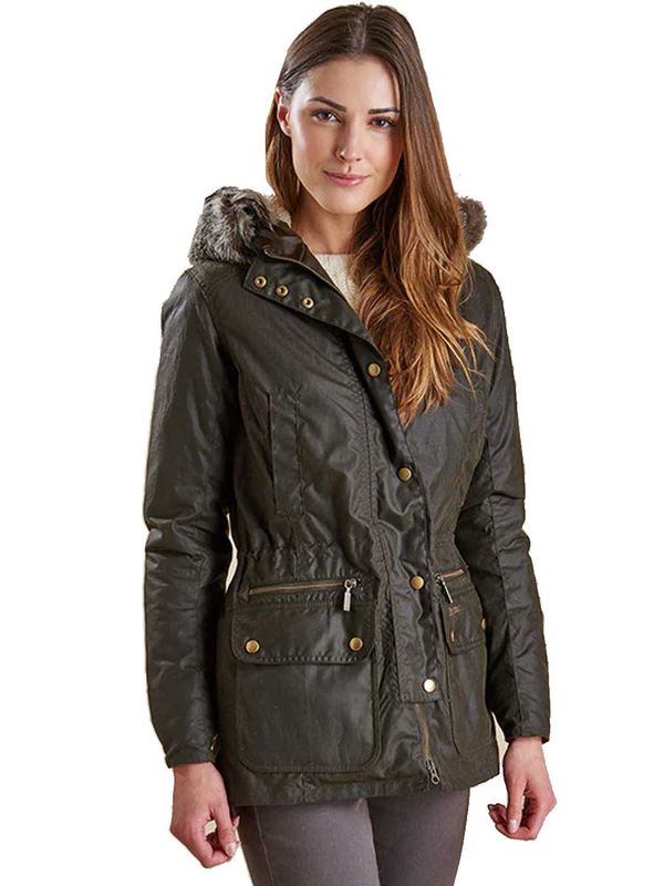 Barbour Kelsall Waxed Parka - Olive