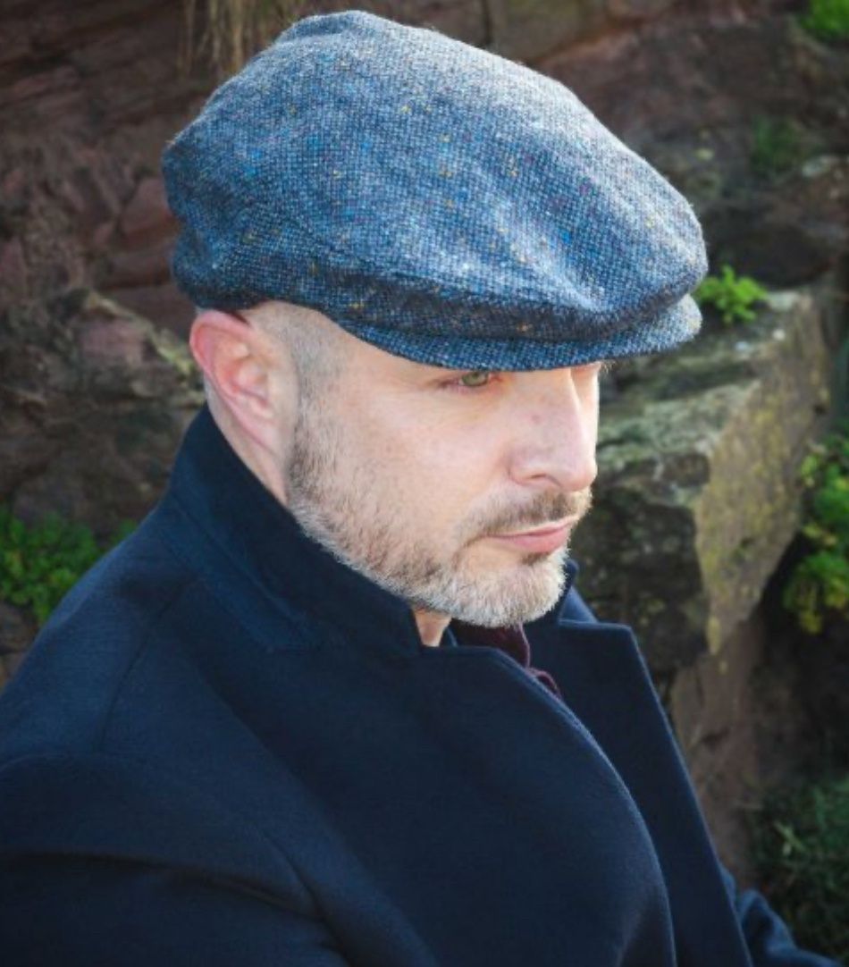 Irish Tweed Cap - Navy Fleck Donegal