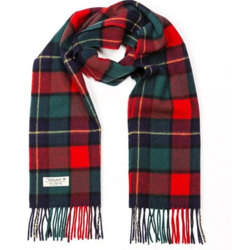 Irish Wool Scarf Short Kilgur Tartan