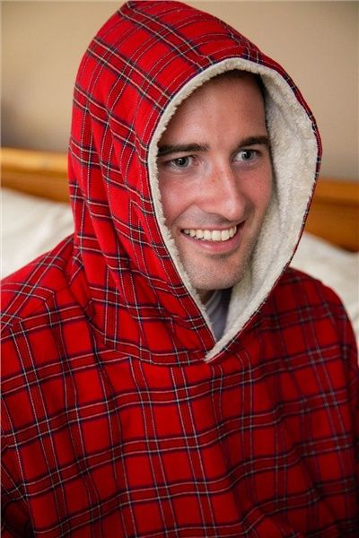 Red Tartan Fleece Lined Lounge Hoodie