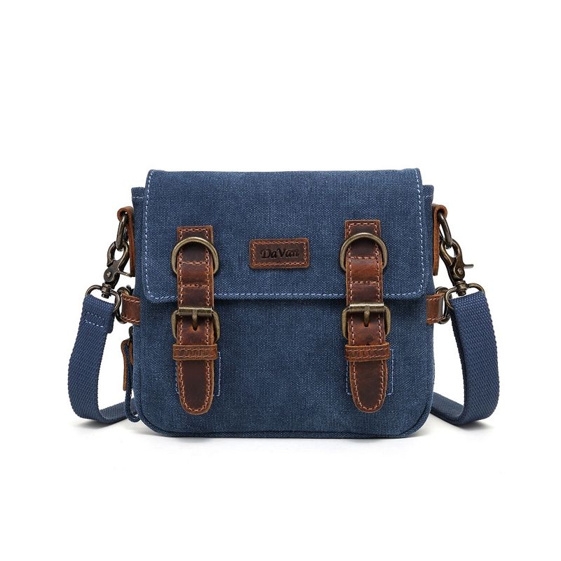 Canvas Shoulder Double Buckle Bag