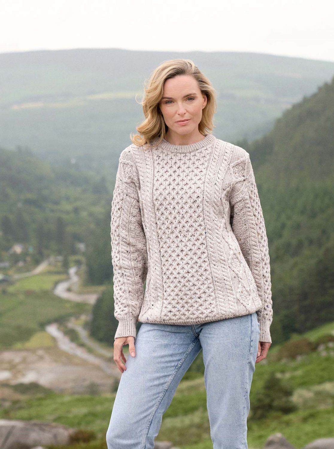 Unisex Kilronan Supersoft Merino Crew Neck Sweater - Oatmeal