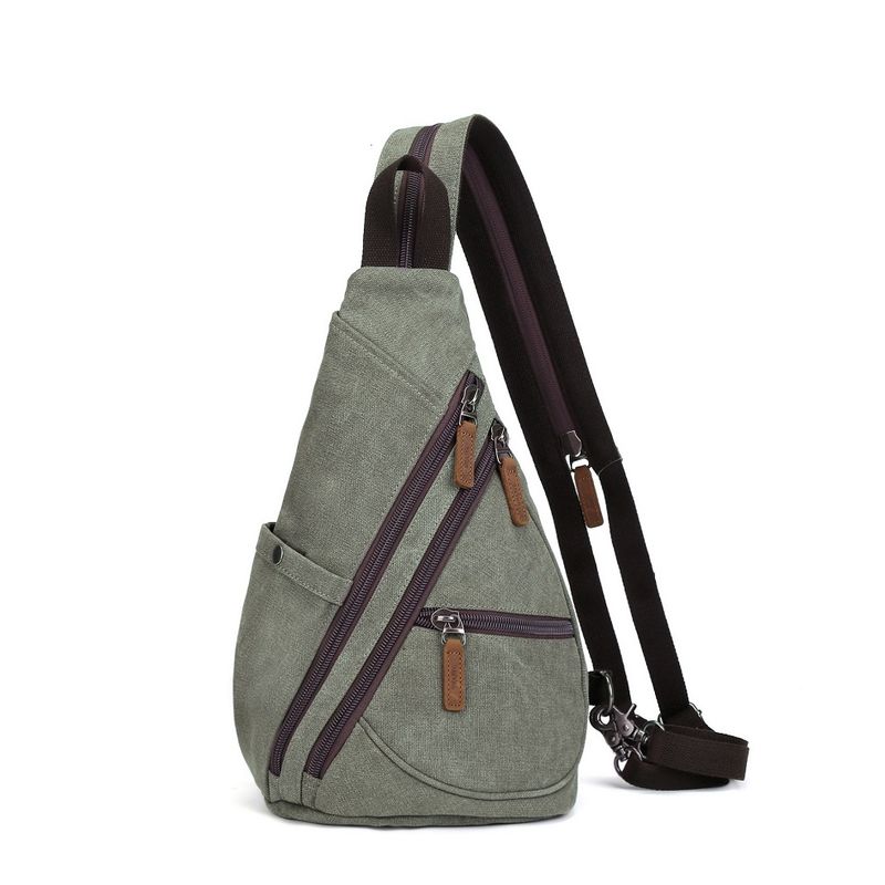 Multifunctional Canvas Sling Bag - Green