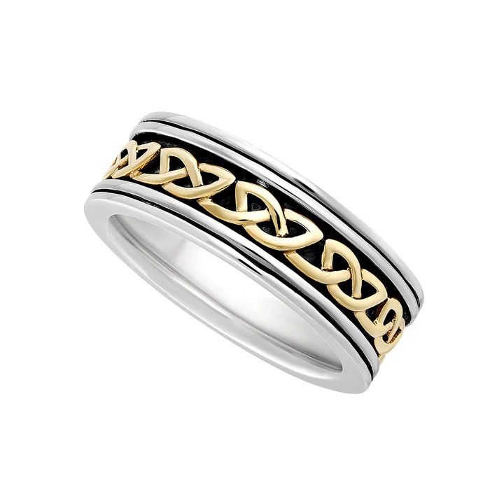 Sterling Silver and Gold Knotwork Ring-Ladies