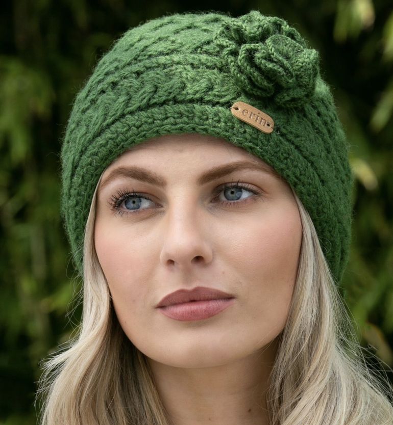 Aran Trellis Design Pullon - Green