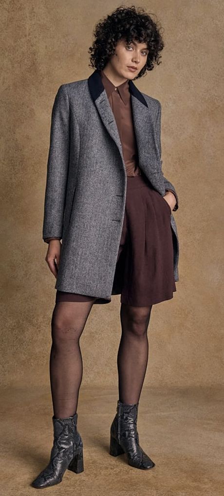 Robin Tweed Coat - Denim Herringbone