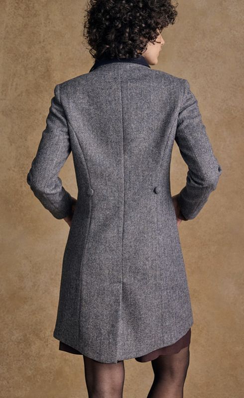 Robin Tweed Coat - Denim Herringbone