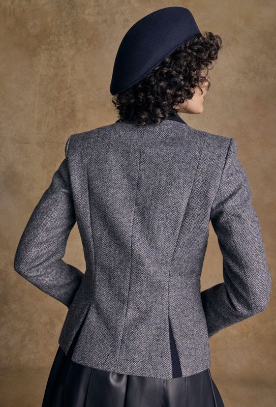 Sasha Tweed Jacket - Denim Herringbone