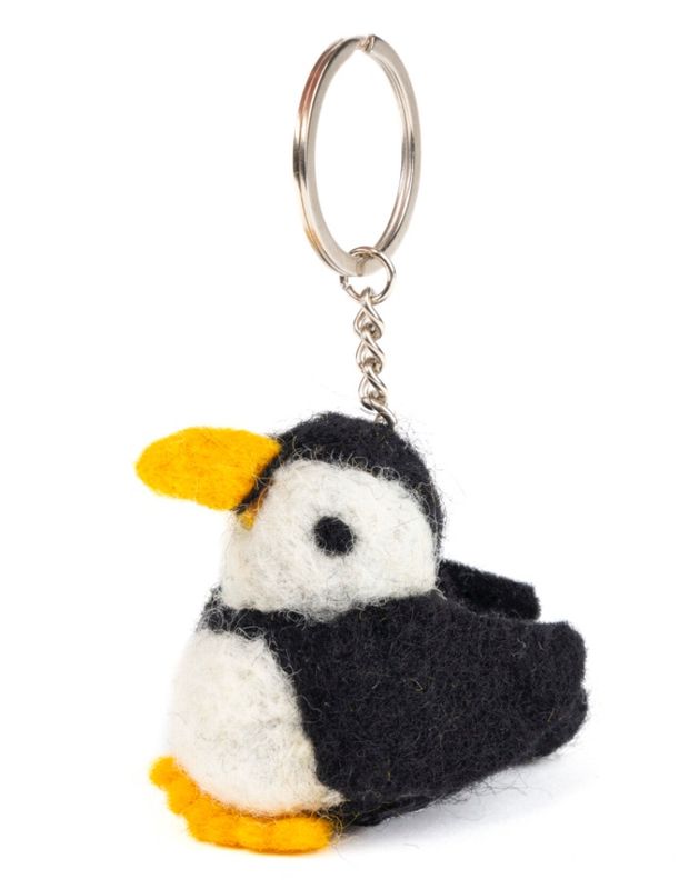 Felt Wool Puffin Keyring