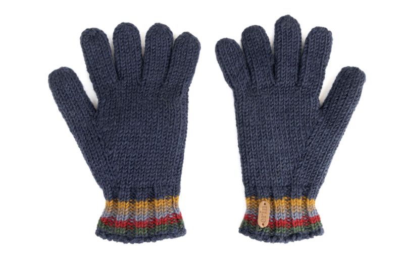Wool Finger Gloves - Navy