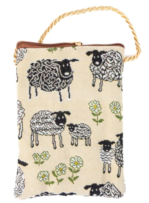 Tapestry Smart Bag Sheep &amp; Daisy - White