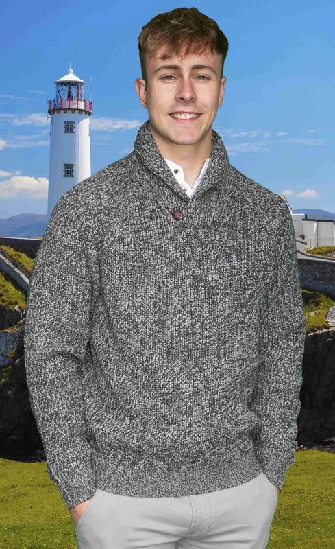 Kells Bay Shawl Collar - Black Forest Marl