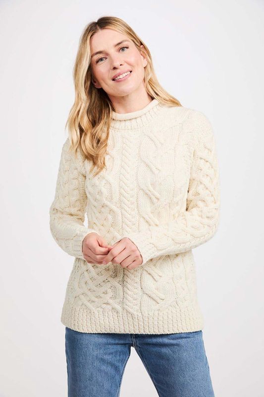Merino Wool Asym Stitch - Natural
