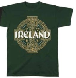 T-Shirt - Celtic Cross Circle - Bottle Green